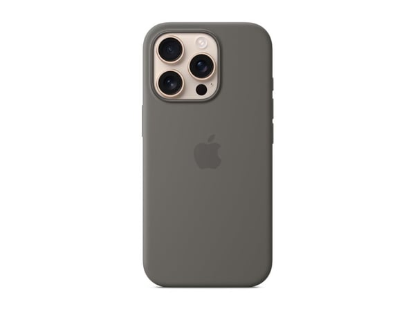 Apple - Baksidesskydd för mobiltelefon - MagSafe-kompatibilitet - silikon - stone grey - för iPhone 16 Pro