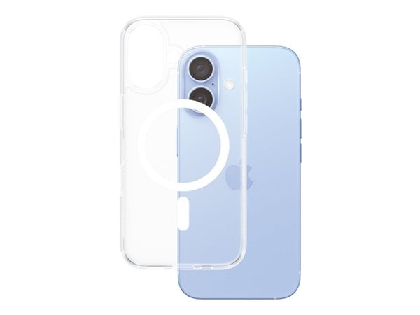 PanzerGlass ® HardCase Transparent w. White MagSafe iPhone 16, Suojus, Apple, Apple - iPhone 16, Läpinäkyvä