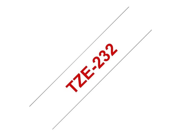 Brother TZe-232 - rød på hvid 12mm x 8m