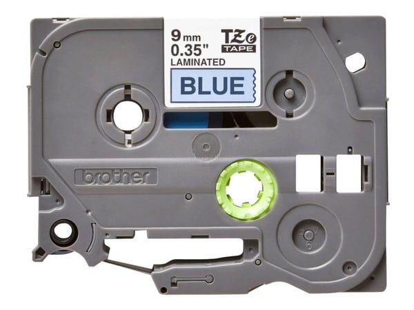 Brother TZe-521 - Sort på blått - Rull (0,9 cm x 8 m) 1 kassett(er) laminert teip - for Brother PT-D210, D600, H110, H200; P-Touch PT-1005, D450, H...
