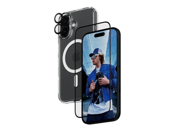 PanzerGlass ® 3-in-1 Protection Bundle iPhone 16, Apple, Apple - iPhone 16, Asennus kuivana, Naarmuuntumisenkestävä, Iskunkestävä, Läpinäkyvä, 1 kpl