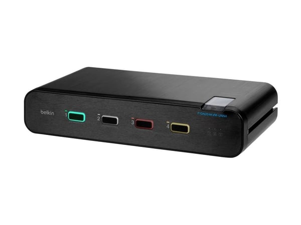 Belkin Universal Secure Dual-Head - 2. generasjon - KVM / lydsvitsj - 4 x KVM/lyd - 1 lokalbruker - stasjonær - TAA-samsvar