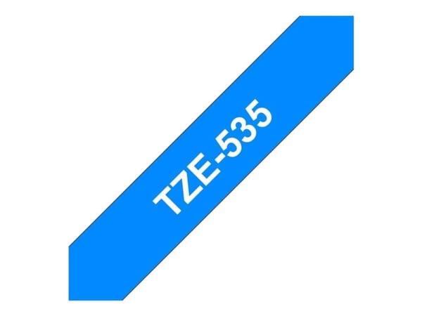 Brother TZe-535 etikettbånd - hvit på blå 12 mm x 8 m