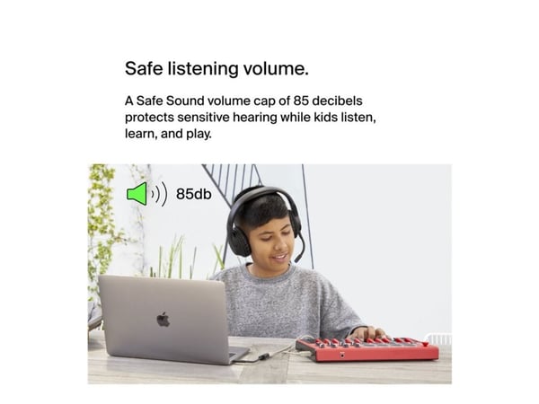 Belkin SoundForm Inspire - Kids Edition - hodesett - full størrelse - Bluetooth - trådløs, kablet - 3,5 mm jakk - svart