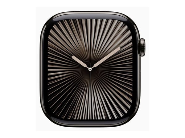 Apple Watch Series 10 (GPS + Cellular) - 46 mm - skifer titan - smartklokke med sportsbånd - fluorelastomer - svart - båndbredde: S/M - 64 GB - LTE...