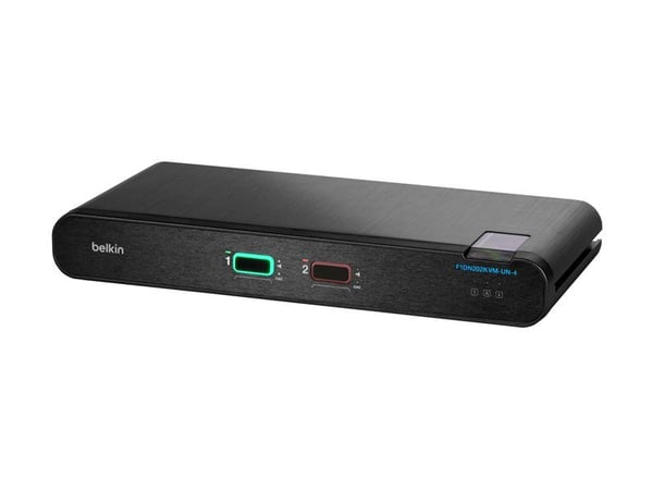 Belkin Universal Secure Dual-Head - 2. generasjon - KVM / lydsvitsj - 2 x KVM/lyd - 1 lokalbruker - stasjonær - TAA-samsvar