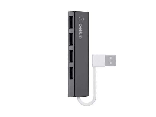 Belkin Ultra-Slim Travel - Hub - 4 x USB 2.0 - stasjonær