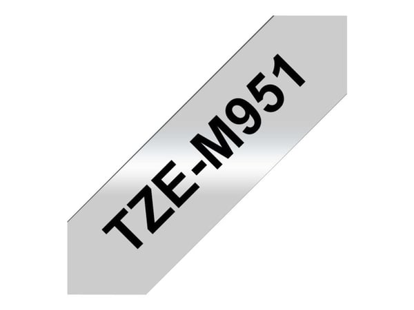 Brother TZe-M951 - Svart på matt sølv - Rull (2,4 cm x 8 m) 1 kassett(er) laminert teip - for Brother PT-D600; P-Touch PT-3600, 9800, D800, E550, H...