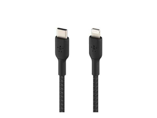 Belkin BoostCharge - Lightning-kabel - USB-C hann til Lightning hann - 2 m - svart - USB Power Delivery (18 W)
