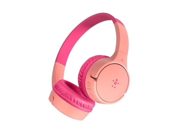 Belkin SoundForm Mini - Hodetelefoner med mikrofon - on-ear - Bluetooth - trådløs - 3,5 mm jakk - rosa