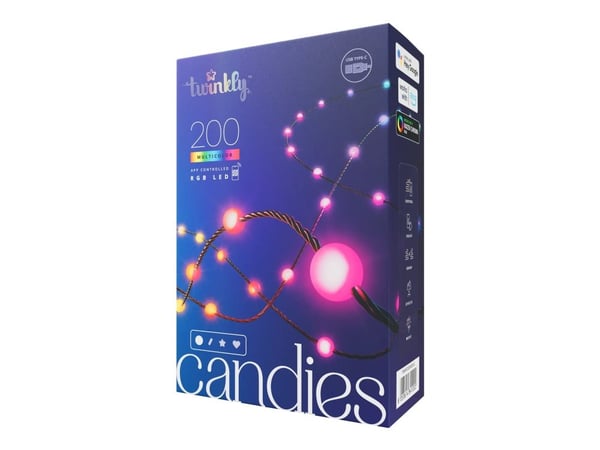 Twinkly Strings - Ketjuvalo - LED x 200 - 16 miljoonaa väriä - helmiäisväri - vihreä