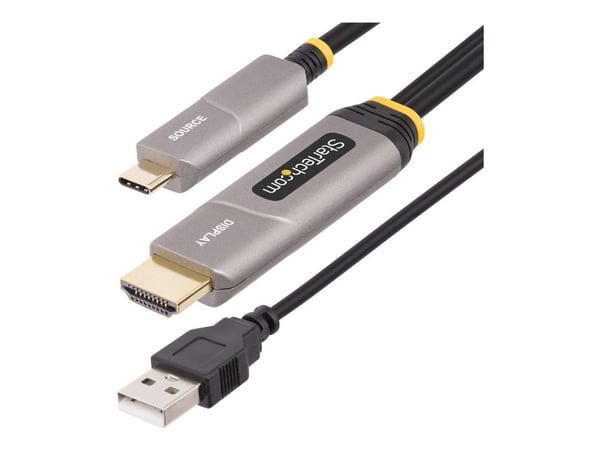 StarTech.com 30ft (9.15m) USB-C to HDMI 2.0 Active Optical Cable, 4K 60Hz - HDMI-kabel - USB-C hane till HDMI, USB (endast ström) hane - 9.15 m - s...