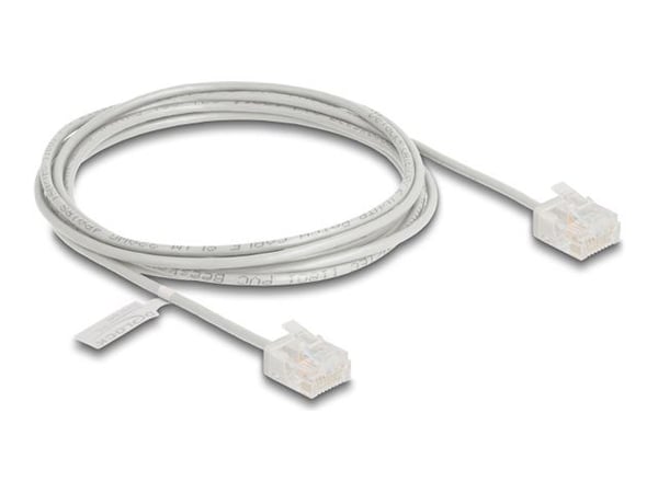 Delock - Koblingskabel - RJ-45 (hann) short til RJ-45 (hann) short - 2 m - 2.6 mm - UTP - CAT 6 - ultra-slim - grå