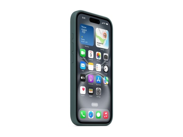 Apple - Baksidedeksel for mobiltelefon - MagSafe-samsvar - silikon - sjøgrønn - for iPhone 16