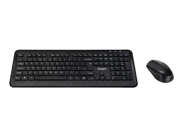 Targus - Sats med tangentbord och mus - kombination - full size - trådlös - 2.4 GHz - QWERTY - Nordisk - svart