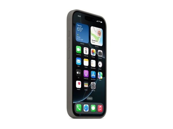 Apple - Baksidedeksel for mobiltelefon - MagSafe-samsvar - silikon - steingrå - for iPhone 16 Pro