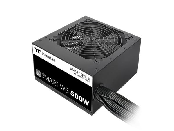 Thermaltake SMART W3 500W - Strømforsyning (intern) - ATX12V 3.1/ EPS12V - 80 PLUS - AC 100-240 V - 500 Watt - aktiv PFC - sort