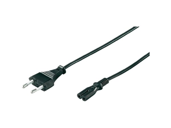 Strømkabel, sort, 1,8m, "ghettoblaster kabel"