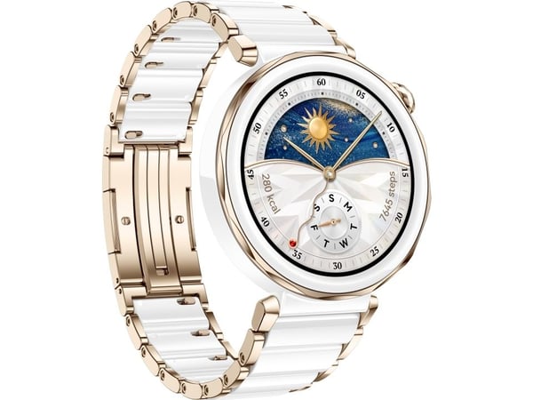 Huawei Watch GT 5 Pro - 42 mm - vit keramik - smart klocka med rem - handledsstorlek: 130-190 mm - display 1.32" - NFC, Bluetooth - 83 g  - vit
