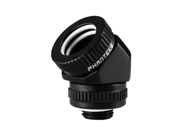 Phanteks PH-RA45_BK16, Adapter fitting, Metall, Svart, 45°, Honkoppling, Honkoppling