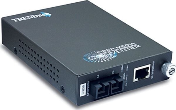 TRENDnet TFC-110 S60 - Valokuitumuuntaja - 100Mb LAN - 10Base-T, 100Base-FX, 100Base-TX - SC enkelttilstand / RJ-45 - op til 60 km - TAA-yhteensopi...