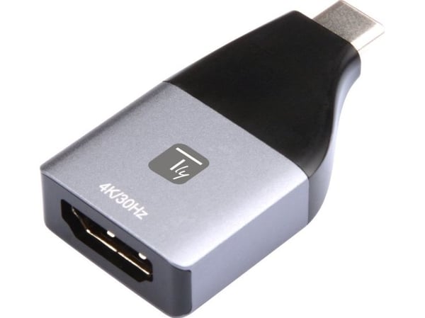 Techly IADAP USBC-HDMI4K, USB Type-C, HDMI-utgang, 4096 x 2160 piksler