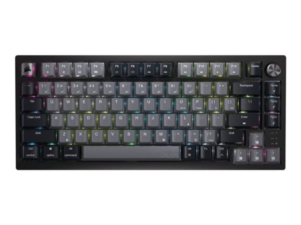 CORSAIR K65 PLUS Wireless - Tastatur - 75% - compact - backlit - trådløs - QWERTY - Nordisk - tastsvitsj: CORSAIR MLX Red