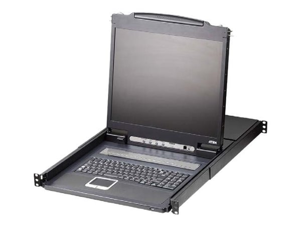 ATEN LCD KVM Switches CL1308N - KVM-konsoll med KVM-svitsj - 8 porter - PS/2, USB - 19" - kan monteres i rack - 1280 x 1024 @ 75 Hz - svart - 1U