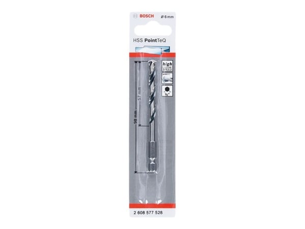 Bosch HSS PointTeQ - Bor - for metall - bor - 6 mm - heksagonal - lengde: 98 mm