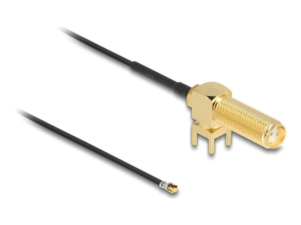 Delock - Antennekabel - SMA (R) 90° PCB til MHF 4L (P) - 15 cm - 1.13 mm - koaksial - svart