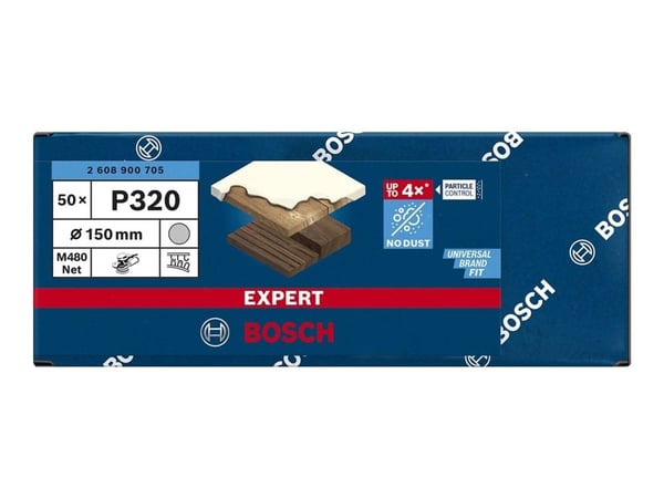 Bosch Expert M480 Net - Slipeark - 50 deler - rund - grovkorn: P320 - 150 mm
