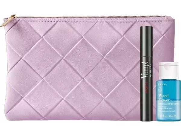 Pupa-sett: Wand Eraser, Cleansing Toner 50 ml + Vamp! Parabenfri Curving Mascara 101 Extra Black 9 ml