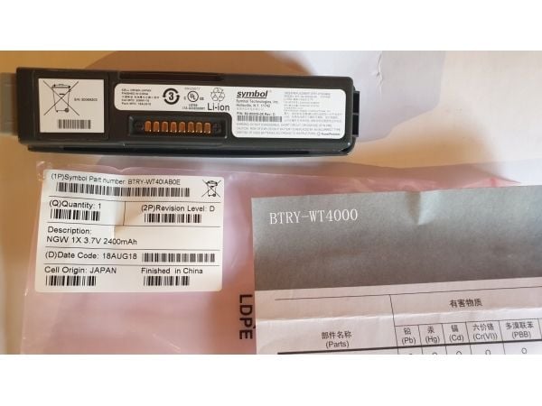 GTS H4090-LI(2X), Akku, Motorola, WT4090, Musta, 3,7 V, 44,4 mm