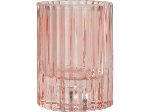 Homea utskåret lysestake i farget glass, Ø 5,5 cm