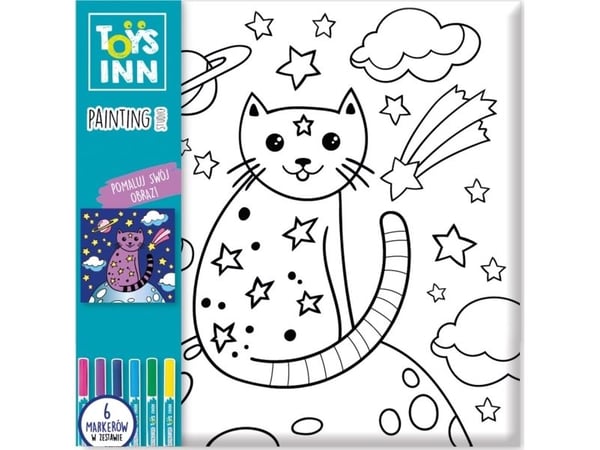 Stnux målarbild med pennor/härmarkörer Katt 8370