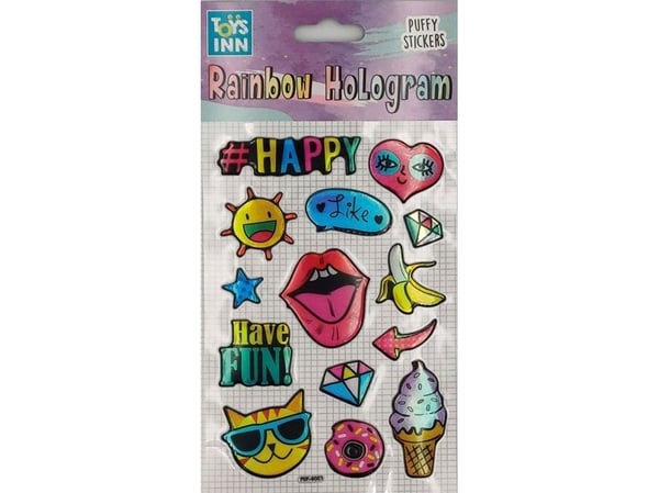 Stnux regnbue hologram klistremerker - happy 8622 STNUX p6