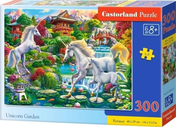 puslespill 300 brikker Unicorn Garden CASTOR