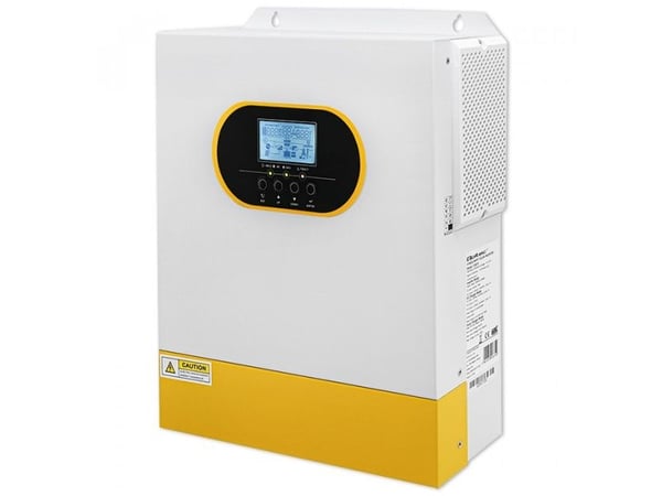 Qoltec - Strømomformer - 100A, BMS, LCD, MPPT, sinus - AC 230 V - 3500 watt - 3500 VA - RS-232, RS-485 - hvit, gul