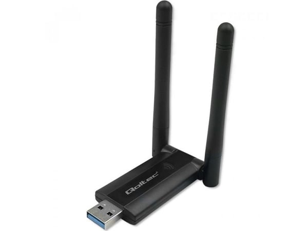 Qoltec - Nettverksadapter - USB 3.0 - Wi-Fi 5 - svart
