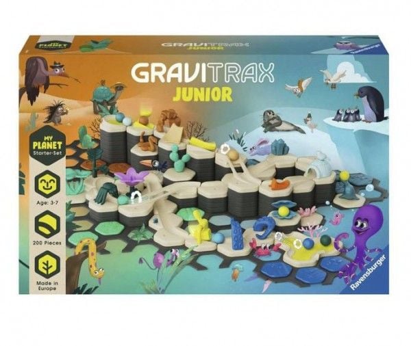 Ravensburger GraviTrax Junior Starter-Set XXL Planet, lelu marmorirata, 3 vuotta
