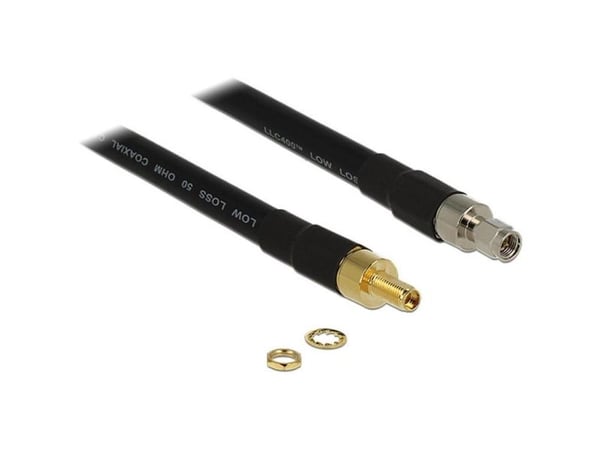Delock - Antennekabel - SMA hun til SMA han - 40 cm - koaksial - sortti