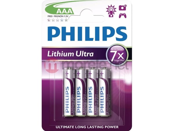 PHILIPS batteri ultralitium AAA 4-pak - 1406380