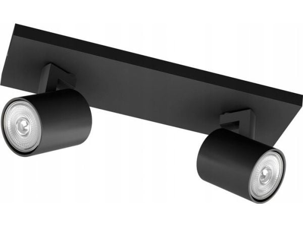 Philips Runner-spotlys til tak/vegg, 2 stk., Overflateegnet, GU10, 2 ampuller, LED, 220-240 V, Svart
