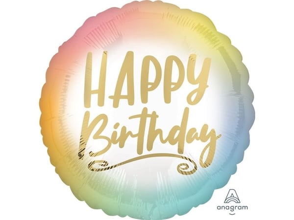 AMSCAN Happy Birthday ombre folieballong - 43 cm - 1 stk universal (45426-uniw) - 45426-uniw