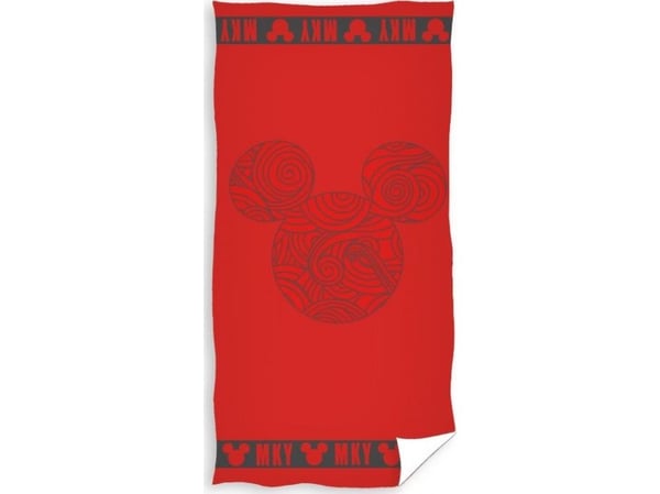 Carbotex håndkle 70x140 cm bomull – Myszka Miki/Mickey-logo rød