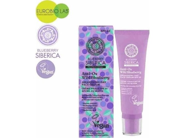 SIBERICA PROFESSIONAL_Blueberry Anti-Ox Wild Blueberry Awakening Day Cream SPF20 vegansk stimulerende ansiktsdagkrem med filter 50ml