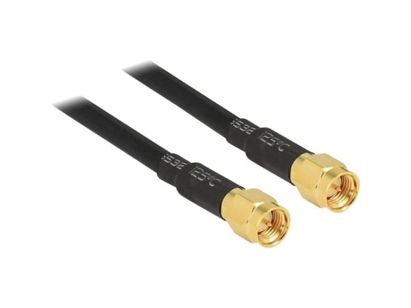 Delock - Antennekabel - SMA (hann) til SMA (hann) - 5 m - LMR-195 - svart