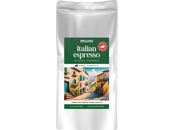 Kaffe i bønner 4Swiss Italian Espresso friskt ristet 1 kg