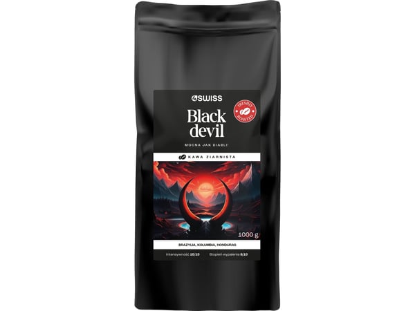 Kaffe i bønner 4Swiss Black Devil lys stekt 1 kg