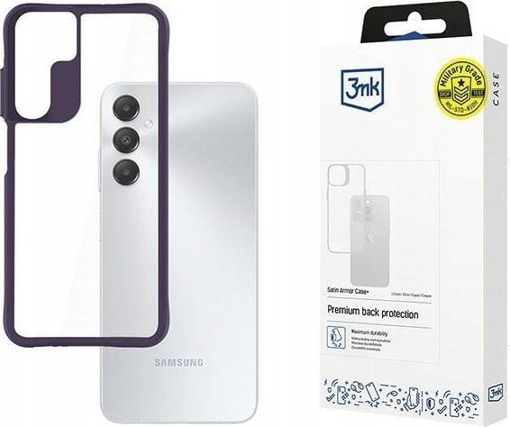 3MK Satin Armor Case+ Purple pro Samsung Galaxy A15 5G, Etui, Samsung, Galaxy A15 5G, 16,5 cm (6.5"), Lilla, Gjennomsiktig